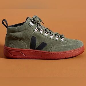 Veja Olive and Red High-Top Sneakers
